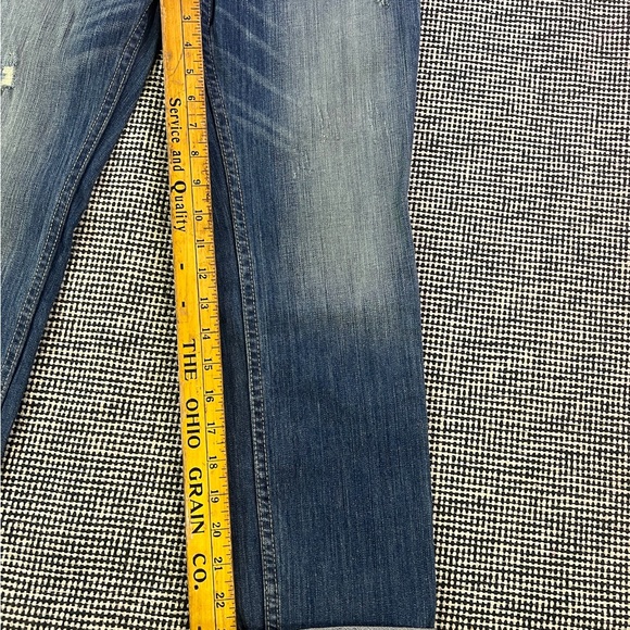 Harley-Davidson Women's Blue Jeans Size 24 Medium Wash Cuffed Denim Pants Biker - Picture 8 of 10